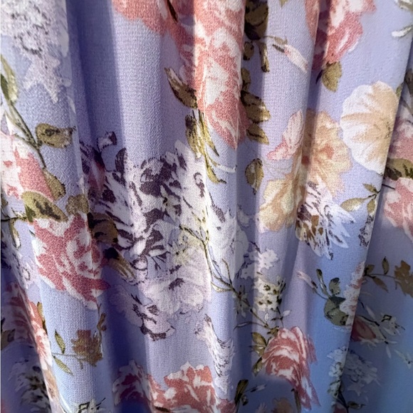 Limelush Purple Floral Tiered Boho Midi Dress Size Large - Picture 4 of 5